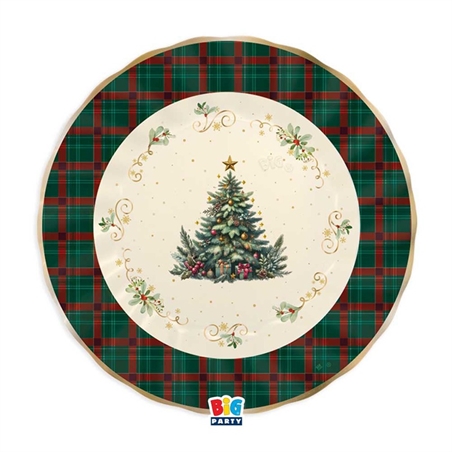 Piatti 25 cm Tartan Christmas 6 pezzi