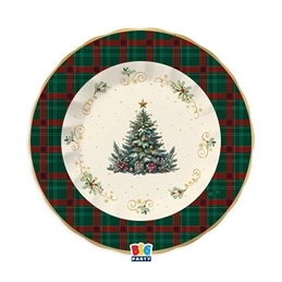 Piatti Fondi 24 cm Tartan Christmas 6 pezzi
