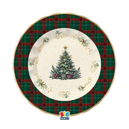 Piatti Fondi 24 cm Tartan Christmas 6 pezzi