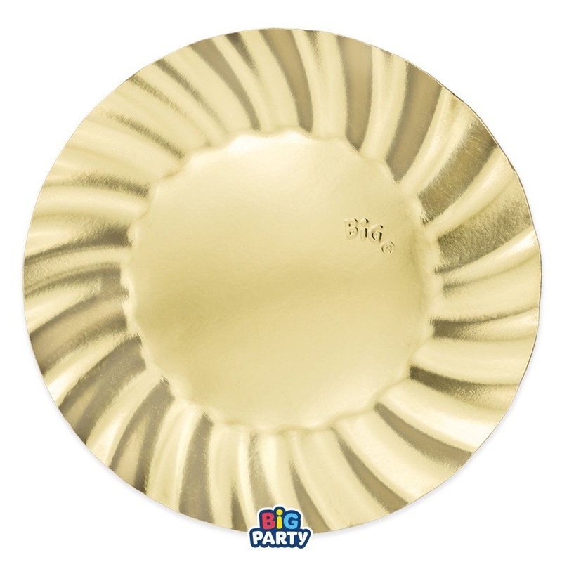 Piatti 30 cm Wavy Oro Metal 6 pezzi