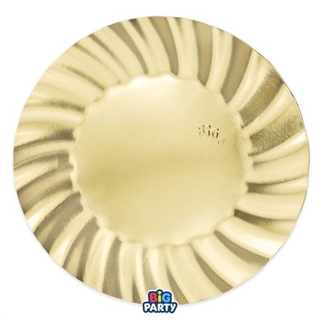 Piatti 30 cm Wavy Oro Metal 6 pezzi