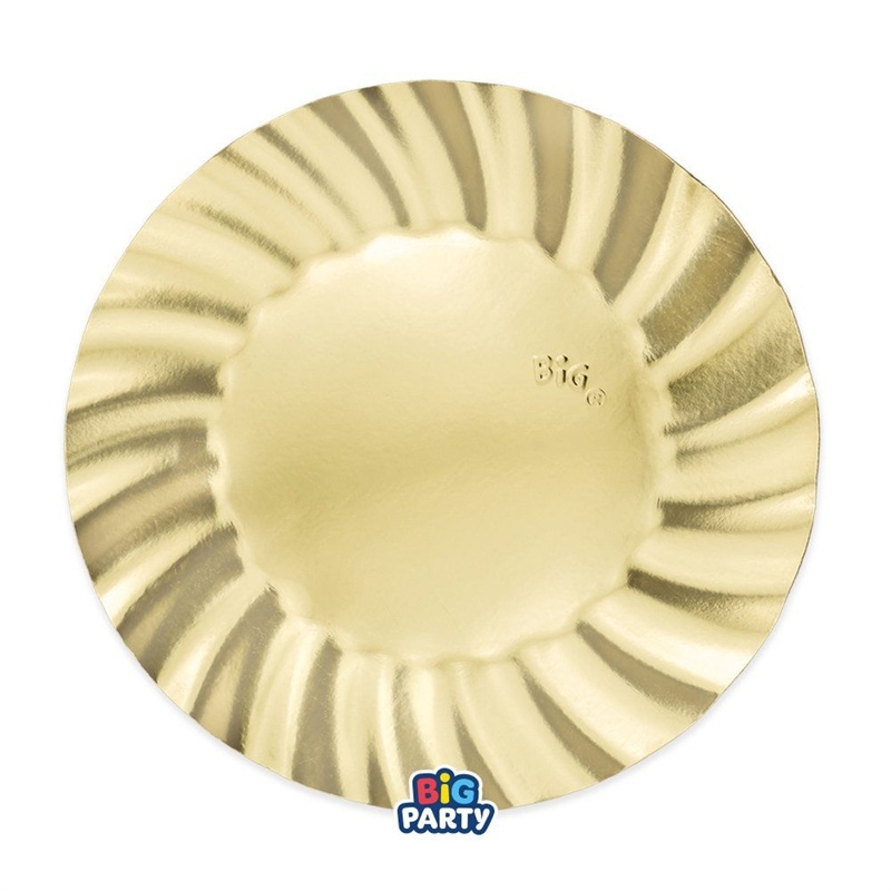 Piatti 25 cm Wavy Oro Metal 6 pezzi