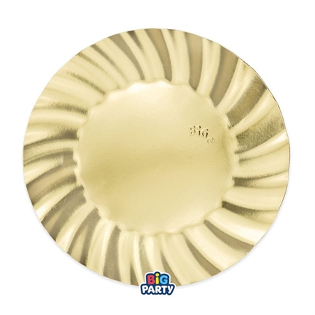 Piatti 25 cm Wavy Oro Metal 6 pezzi