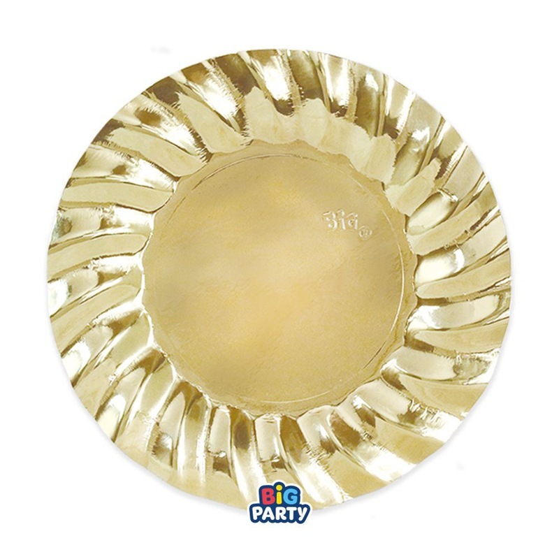 Piatti Fondi 24 cm Wavy Oro Metal 6 pezzi