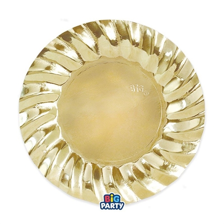 Piatti Fondi 24 cm Wavy Oro Metal 6 pezzi