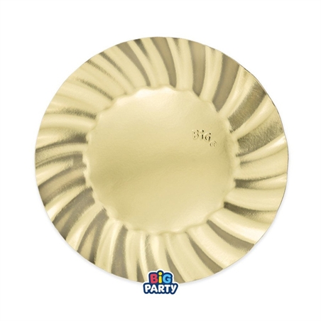 Piatti 20 cm Wavy Oro Metal 6 pezzi