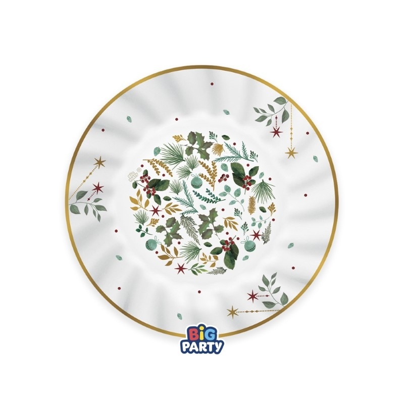 6 Piatti Ø 20 cm White Christmas