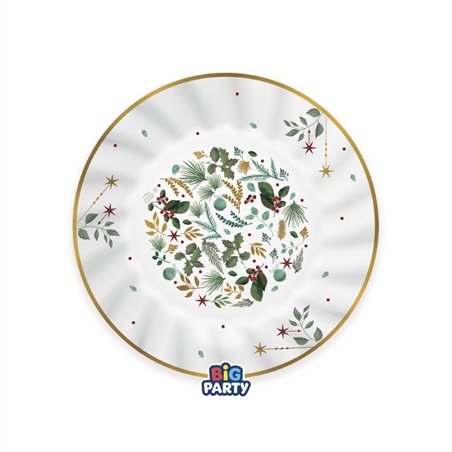 6 Piatti Ø 20 cm White Christmas