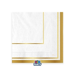 Tovaglioli 33x33 cm Classic Gold Metal 16 pezzi
