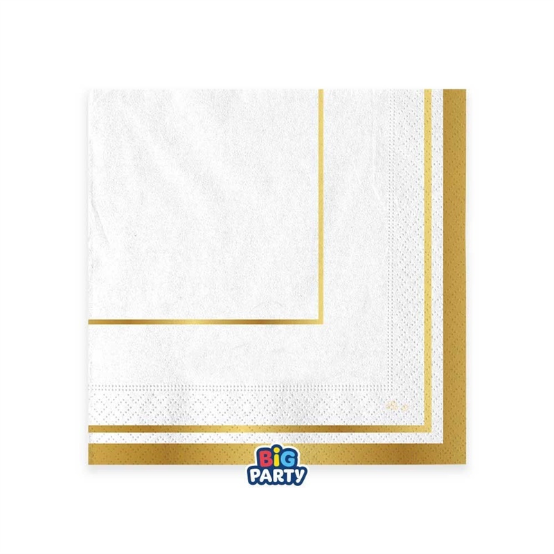 Tovaglioli 33x33 cm Classic Gold Metal 16 pezzi