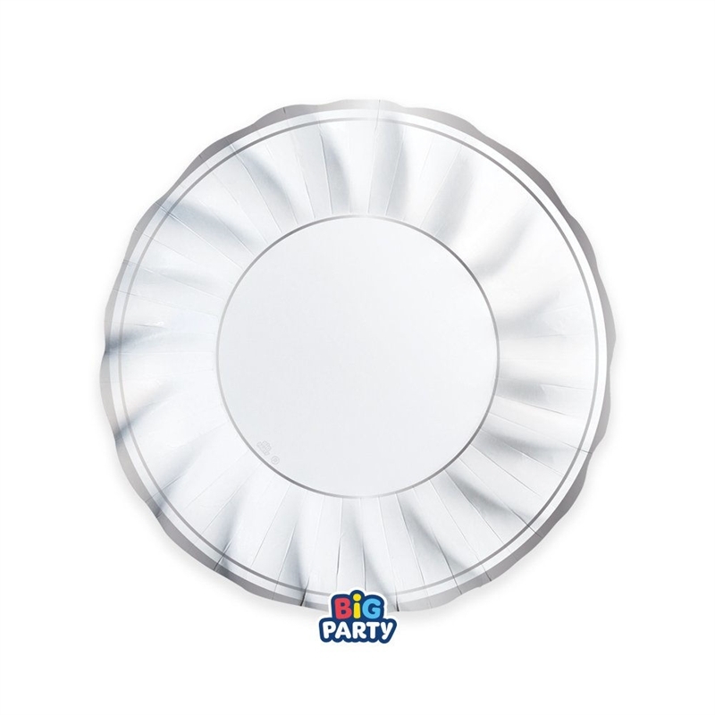 Piatti 25 cm Classic Silver Metal 6 pezzi