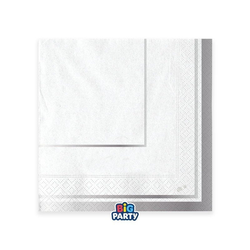 Tovaglioli 33 cm x 33 Classic Silver Metal 16 pezzi