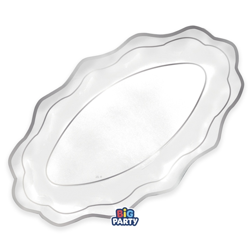 2 Raviere 36 x 20 cm Classic Silver Metal