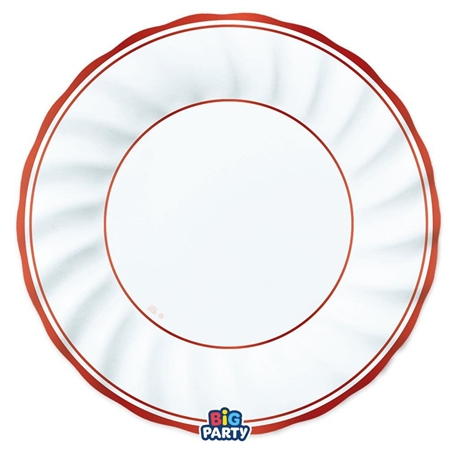 Piatti 30 cm Classic Red Metal 6 pezzi