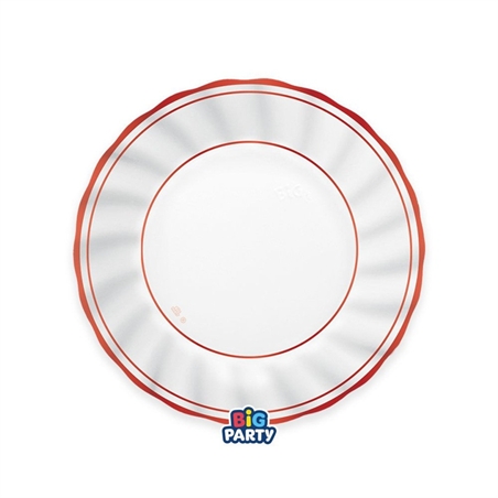 Piatti Fondi 24 cm Classic Red Metal 6 pezzi