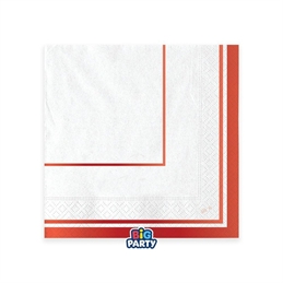 Tovaglioli 33 cm x 33 Classic Red Metal 16 pezzi