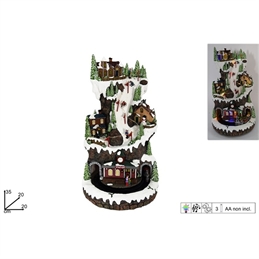 Giostrina Villaggio Di Natale Con Trenino Luci E Movimenti