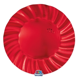 Piatti 30 cm Wavy Rosso Metal 6 pezzi