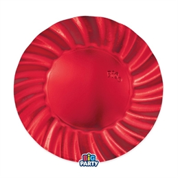 Piatti 25 cm Wavy Rosso Metal 6 pezzi