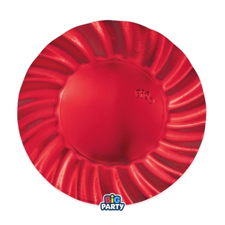 Piatti 25 cm Wavy Rosso Metal 6 pezzi