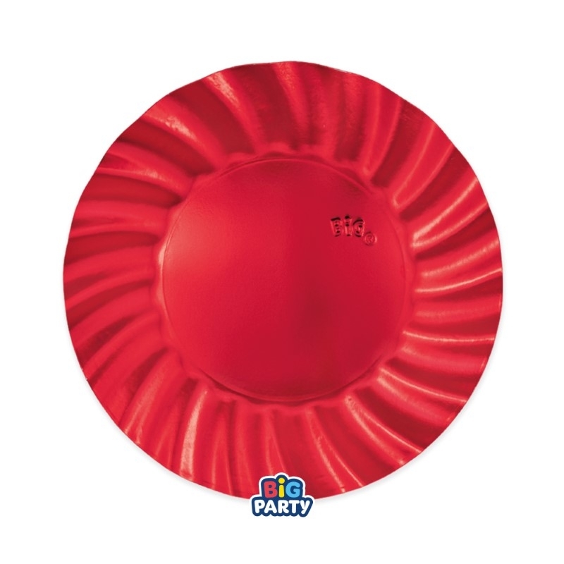 Piatti 20 cm Wavy Rosso Metal 6 pezzi