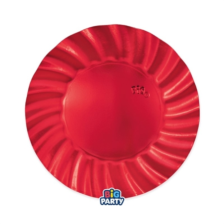 Piatti 20 cm Wavy Rosso Metal 6 pezzi