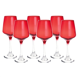 Set 6 Calici Rubino 41cl Bicchieri in Vetro Colorato