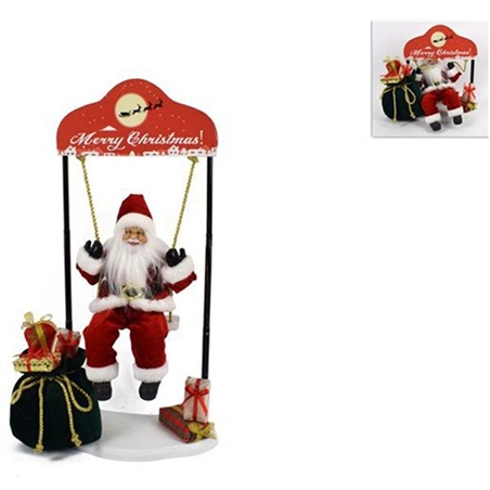 Babbo Natale Su Altalena 60 Cm