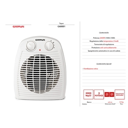 Termoventilatore G3 Ferrari 2000 W Plastica Bianco