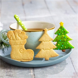 Set 2 Tagliapasta Albero Natale E Scarpone In Plastica 