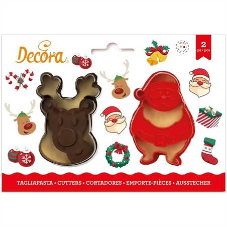 Set 2 Tagliapasta Babbo Natale E Renna