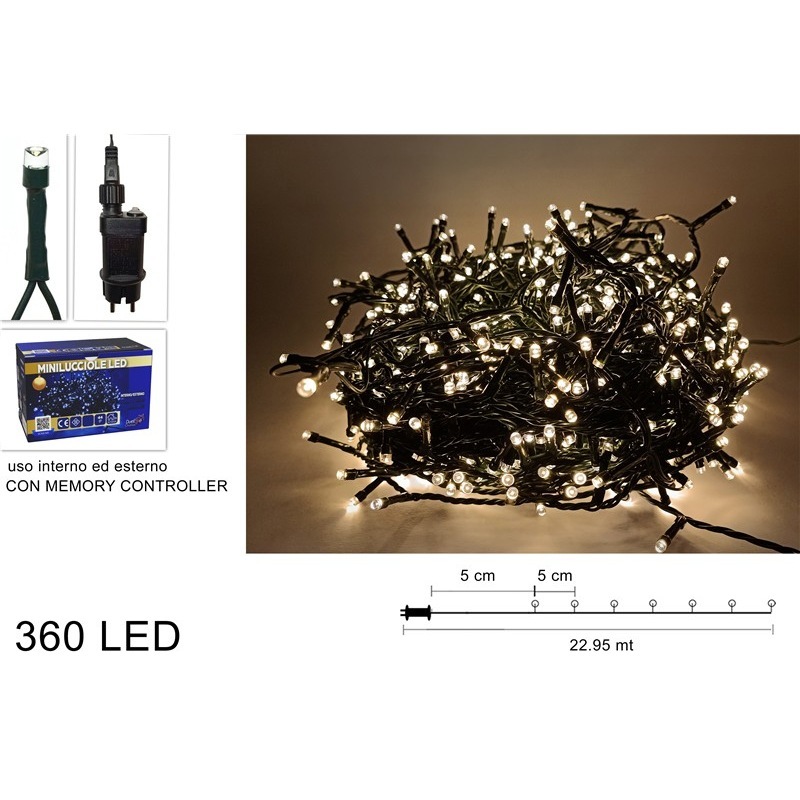 Minilucciole 360 Led Per Uso Interno Ed Esterno Bianco Caldo