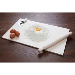 Spianatoia e Mattarello in Pioppo e Faggio Naturale 57x37x0,9 cm