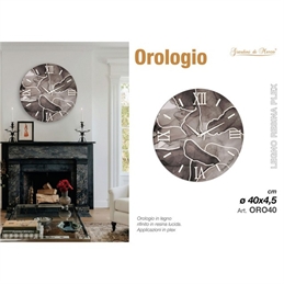 Orologio Marmo 40 Cm Grigio Scuro Oro