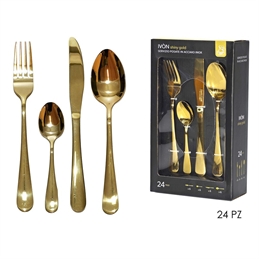 Set 24 posate Ivon Oro lucido