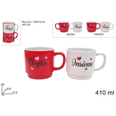 Tazzone 410 Ml 2 Pezzi San Valentino