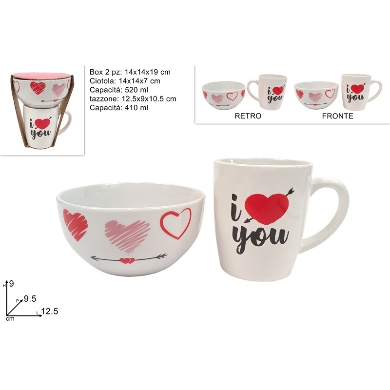 Tazzone 410 Ml Ciotola 520 ML San Valentino