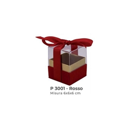 Scatole Plexiglas Con Fiocco E Base Velluto 6x6x6 cm