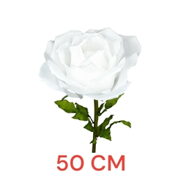 Rosa Diametro 50 Cm Con Stelo H 100 Bianca