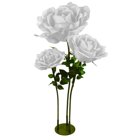Rosa Diametro 75 Cm Con Stelo H 100 Bianca