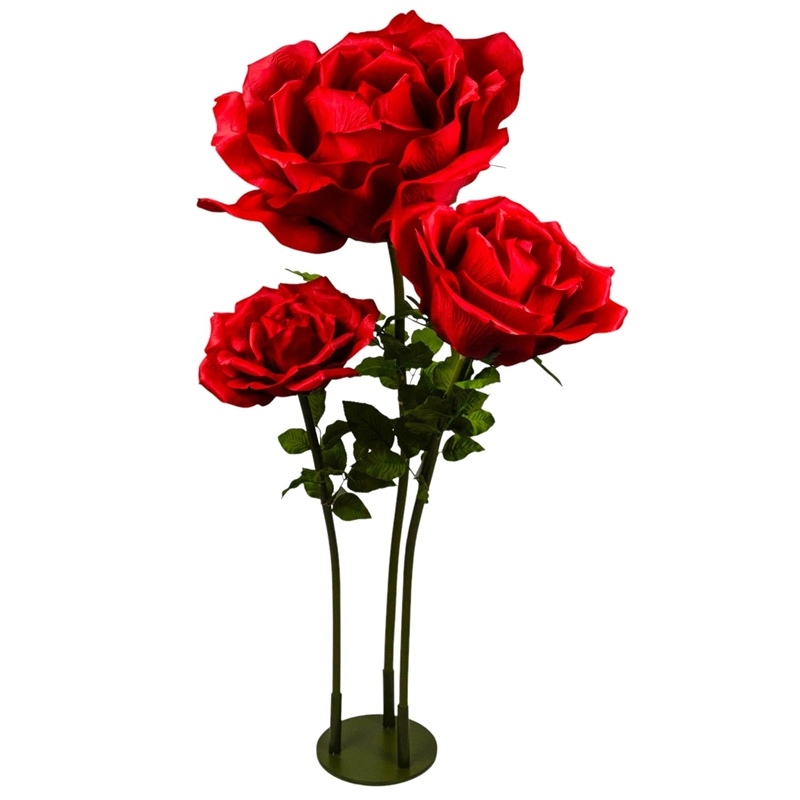 Rosa Diametro 50 Cm Con Stelo H 100 Rossa