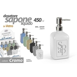 Porta Sapone Liquido In Vetro Colorato 450 M