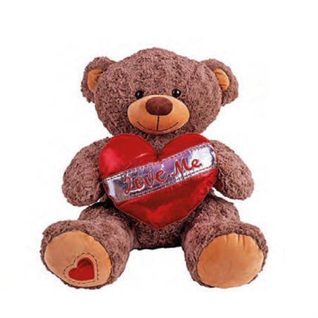 Peluche Orso Marrone Con Cuore 60 Cm