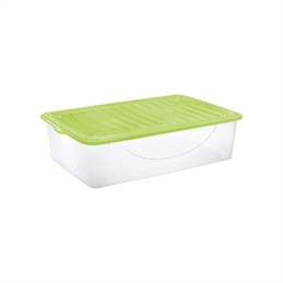 Dodo’s Stock-Box 27 Litri Trasparente Con Coperchio Colorato Per Sfruttare Ogni Spazio. 