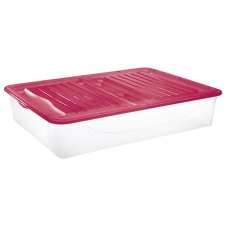 Dodo’s Stock-Box 56,4 Litri Trasparente Con Coperchio Colorato Per Sfruttare Ogni Spazio.