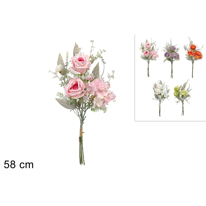 Mazzo Ortensie E Rose 