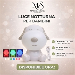 Lampada Led Cagnolino Ricaricabile Con Cavo