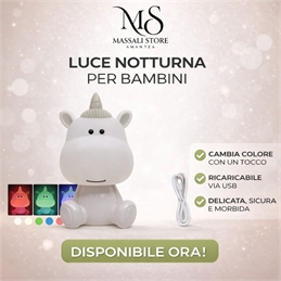 Lampada Led Unicorno Ricaricabile Con Cavo