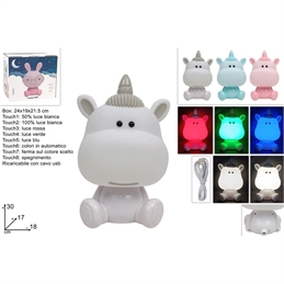 Lampada Led Unicorno Ricaricabile Con Cavo