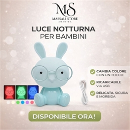 Lampada Led Coniglietto Ricaricabile Con Cavo